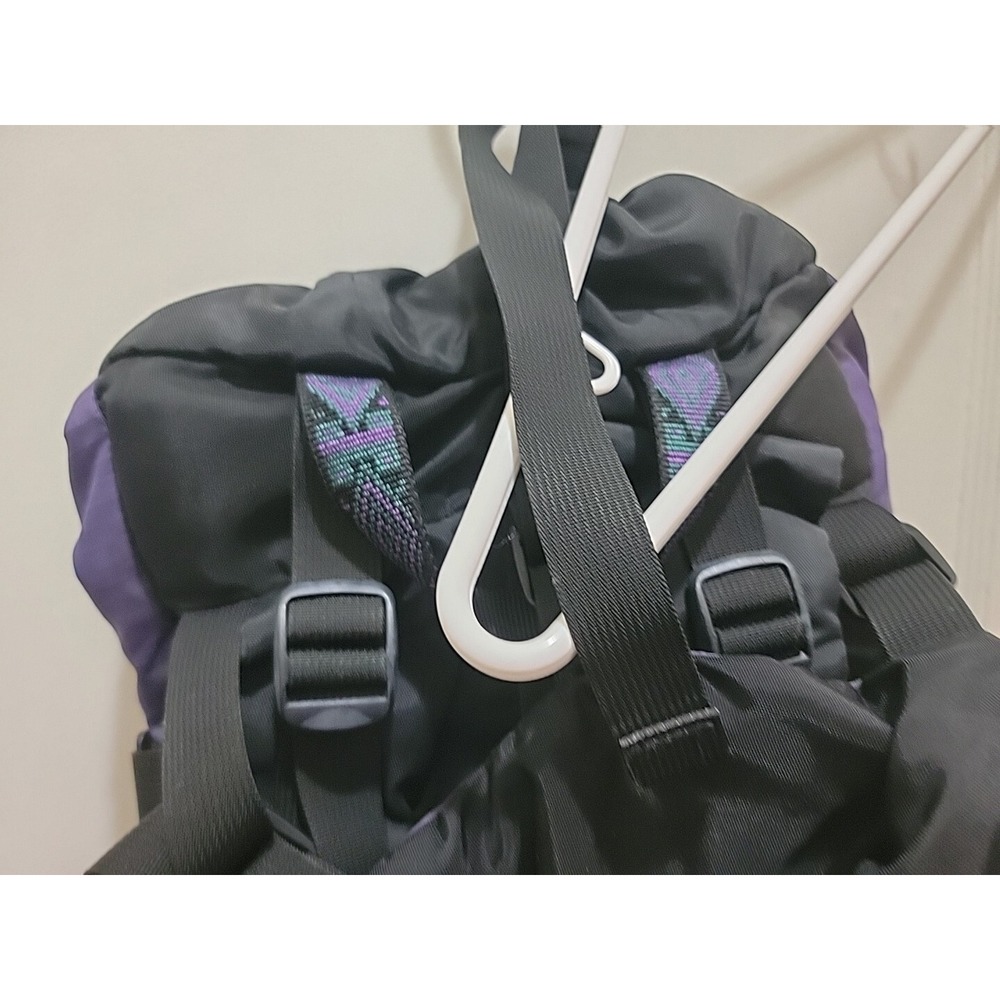 VTG MEI Duffle Bag Hiking Backpack Made in USA - Black - Purple- Rare. 30"x15" - Picture 8 of 9